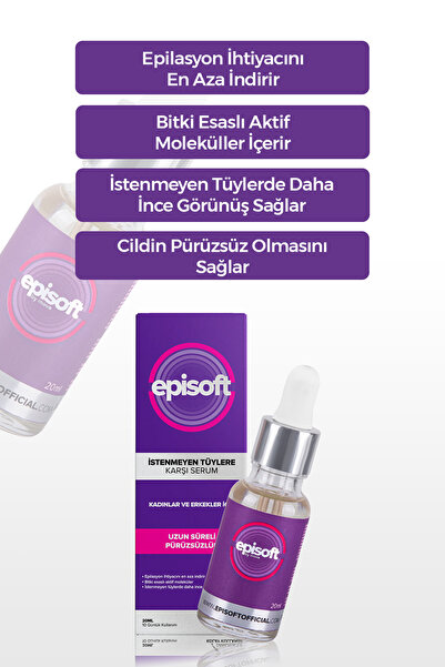 Episoft by İnova İstenmeyen Tüylere Karşı Tüy Inceltici Serum