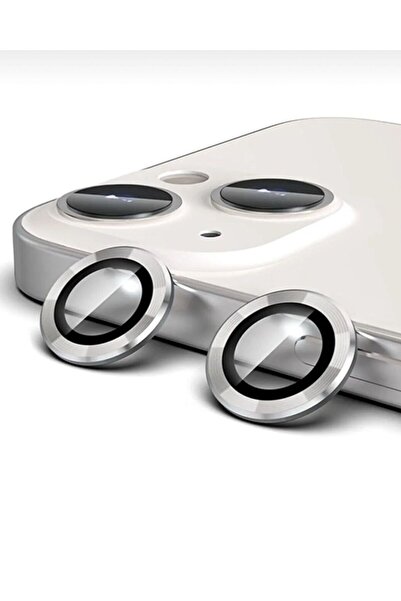 KaffCase عدسة كاميرا بأحجار فضية لهاتف آيفون 13 و13 ميني - واقية