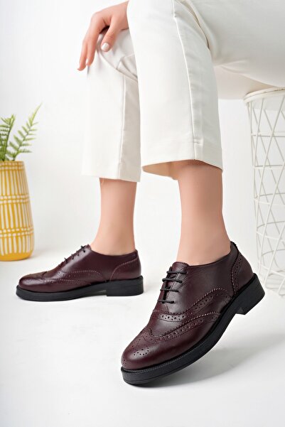 GNS Shoes Boty Salmakis z pravé kůže, šněrovací, vínové dámské boty