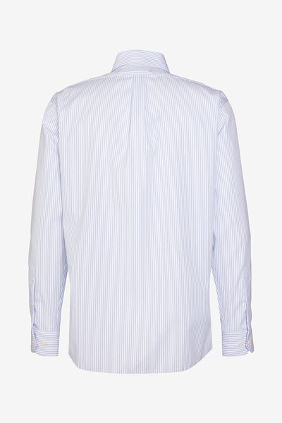 BROOKS BROTHERS Men's White-Blue 100% Cotton Regular Fit Classic Lapel Print Shirt