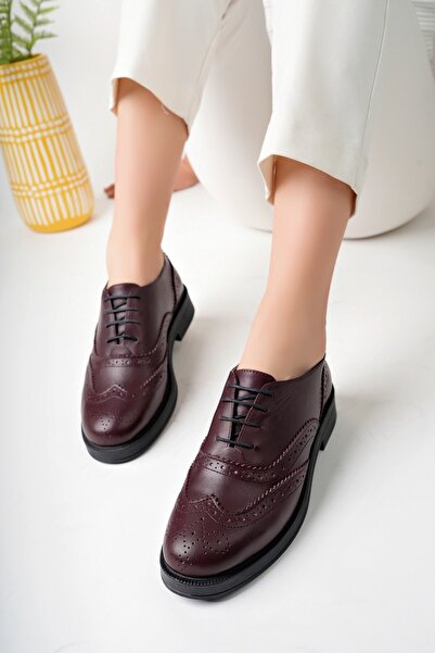 GNS Shoes Boty Salmakis z pravé kůže, šněrovací, vínové dámské boty