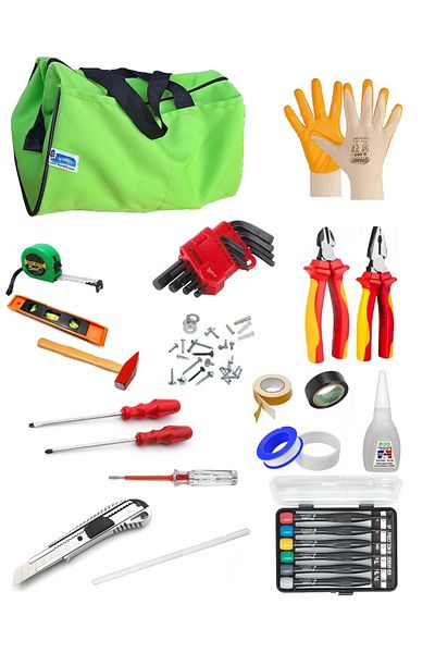 Depolife Tool Set with Bag Pliers Allen Hammer Meter Scale Watchmaker Screwdriver Adhesive Side Chisel