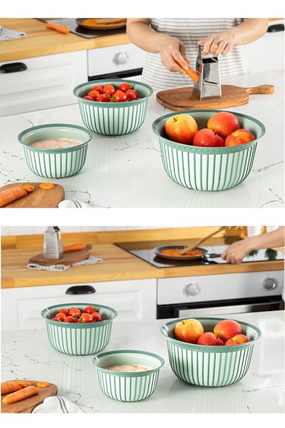 Vienev Green Linea Bowl Set - 3-Piece, 1X(1, 2, 3 Liter)