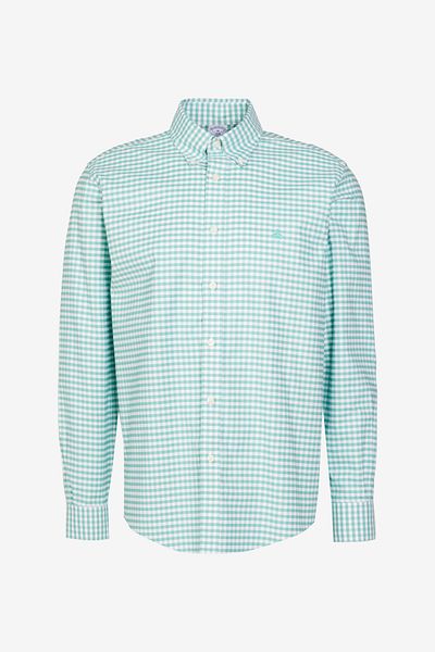 BROOKS BROTHERS Ανδρικό πράσινο πουκάμισο κανονικής εφαρμογής χωρίς σιδέρωμα
