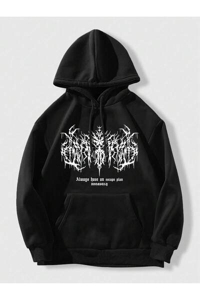 Adrift Unisex ženska/muška grunge punk majica sa sloganom i kapuljačom sa klo...