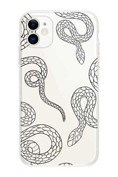 shoptocase iPhone 11 Compatible Snakes Snake Design Premium Transparent Silic...