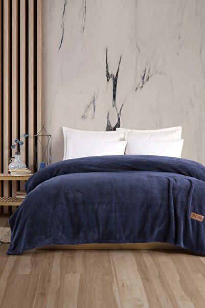 newhome Monica Navy Blue Double Luxury Blanket