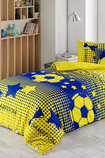 newhome Set de husă de pilotă pentru un singur ventilator Galben-albastru marin