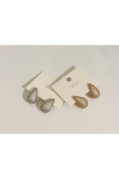 a rose jewelry Steel Stone Model Earrings