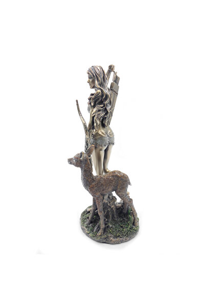 maketistan Veronese Yunan Tanrıçası Artemis Figürü, Bronz El Boyaması, Mitolojik Dekor Heykel 12x11x25 Cm