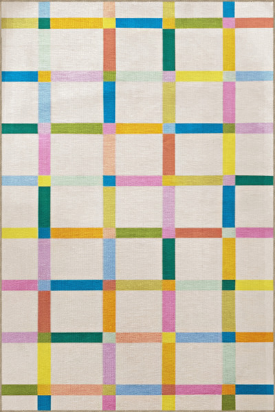 Rugs Modern Halı Covor decorativ modern cu model de cadru pătrat geometric mu...