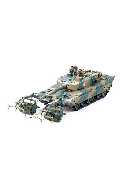 Genel Markalar 1/35 JGSDF Type 90 Tank with Mine RoIIer Plastik Tank Maket Ki...