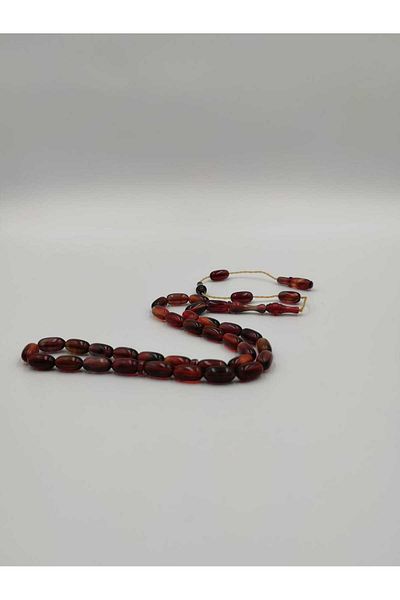 ALTUNTAŞ FIRE BERNUT CIRCLE CAPSULE CUT Rosary 7*11 MM SET SYSTEM TASSEL