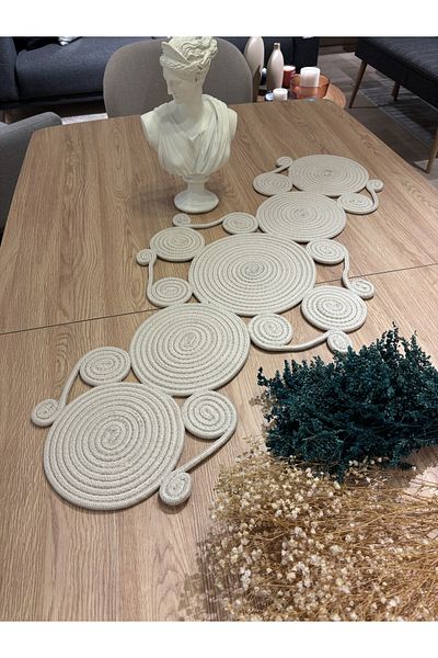 MaVaux Vanessa Natural Jute, Μοτίβο, Ψάθινο, American Service, Τραπέζι, Κάλυμμα Τραπεζιού σαλονιού Runner 45x95