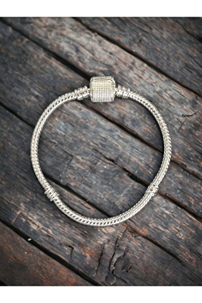 edoy Moments Pavé Yılan Zincir Bileklik, Klipsli, Charm Uyumlu