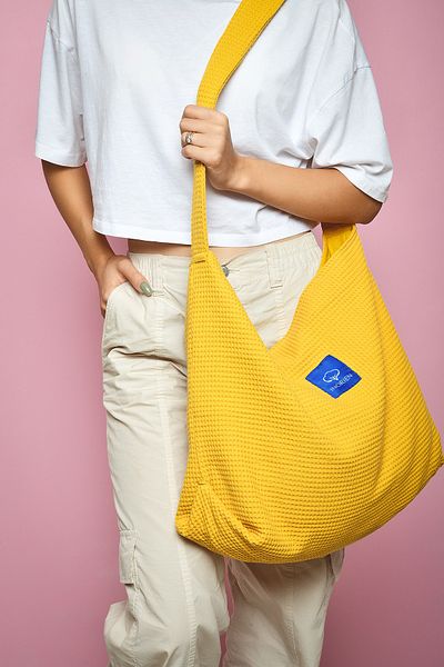 Inorien Cloth Tote Bag, Beach Sports Shopping - 100% Organic Cotton - Mustard Yellow