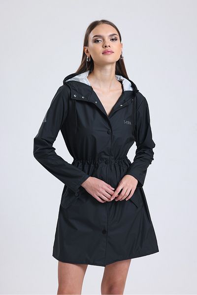 T Rain Stay Dry Black Women's Raincoat