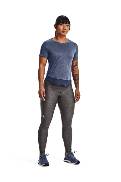 Under Armour Yuvarlak Yaka Düz Mor - Beyaz Kadın T-Shirt 1366129 UA Tech Vent SS