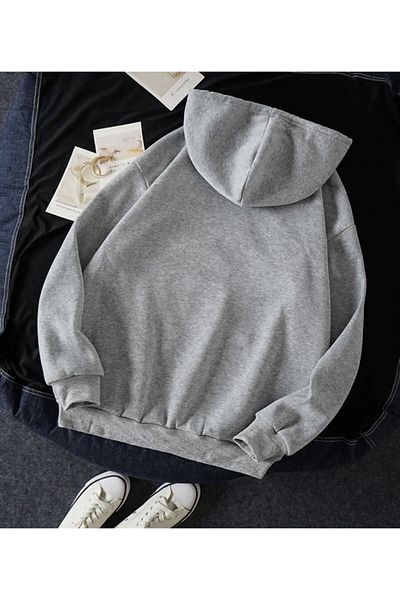 Josette Φούτερ Unisex Grey Calif Club με στάμπα με κουκούλα oversize