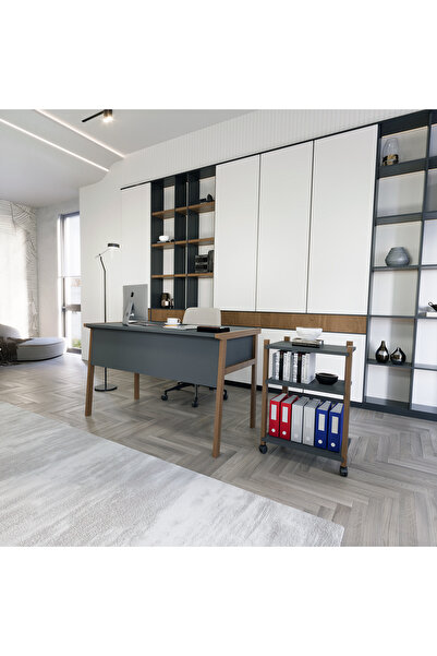lagomood Zenith Çalışma Masası 120cm Antrasit Ceviz