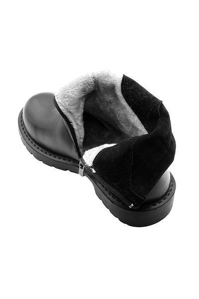 SELİN SOYLU Men's Genuine Leather Laceless Boots, Fur Boots, Zippered Boots