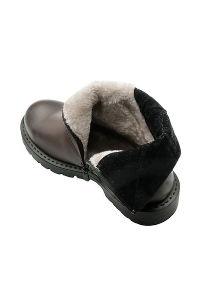 SELİN SOYLU Men's Genuine Leather Laceless Boots, Fur Boots, Zippered Boots