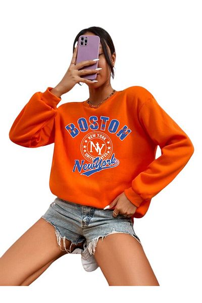 BENROMA BOSTON τυπωμένος unisex υπερμεγέθη ιδρώτας