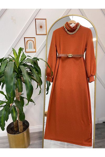 YILMAZBARMAZ WOMEN'S SOFT RUBED DRESS