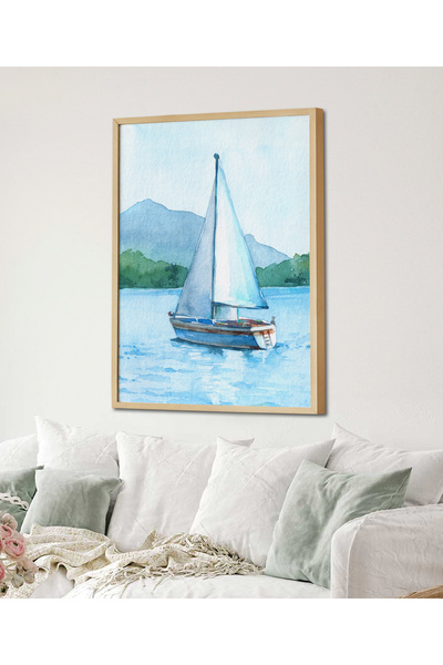 HOMEPACK Framed Single Painting Sailboat Series Classic Poster Painting Tk/124