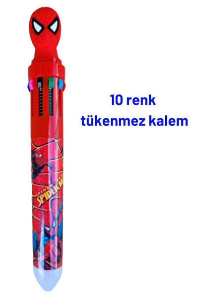 O&S Oyun ve Sanat Eğlen-Üret 10 قلم حبر جاف بنمط سبايدرمان ملون، قلم حلو، هدي...