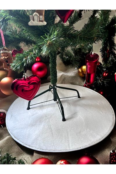 PLUSH STUDIO 70x70cm Christmas Carpet, Non-Slip Base Snow White Imported Plush Fabric