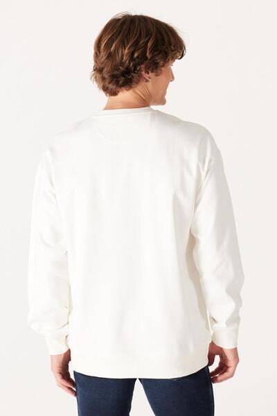 WRANGLER Bisiklet Yaka Kırık Beyaz Erkek Sweatshırt W648ıl102 Bisiklet Yaka Sweatshirt