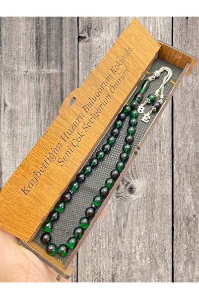 KANUNİ TESBİH Mărgele de rugăciune cu moară verde negru moară cu litere