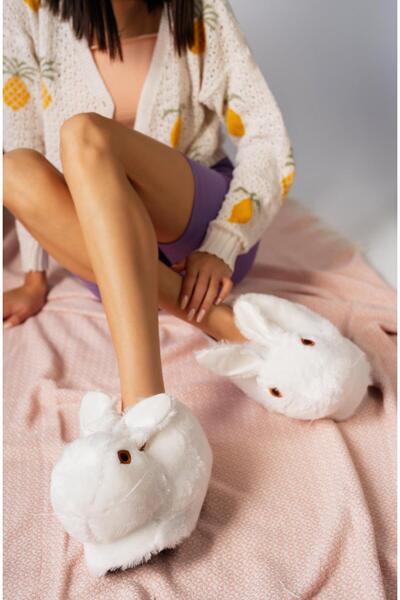 StWenn Rabbit Slippers - Γυναικείες μπότες για το σπίτι με ελαφρύ ήχο και χοντρά βελούδινα