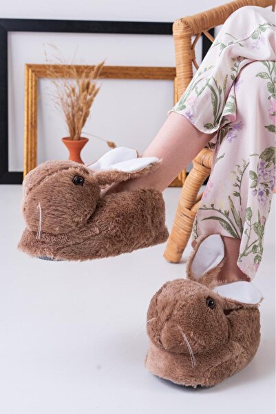 StWenn Rabbit Slippers - Γυναικείες μπότες για το σπίτι με ελαφρύ ήχο και χοντρά βελούδινα