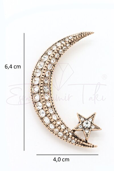 Esra Pamir Elmas Montür Ay Yıldız Broş