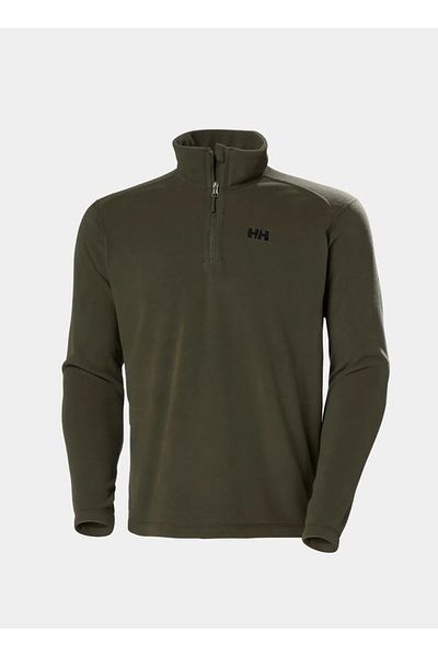 Helly Hansen Hanorac pentru bărbați din lână cu fermoar verde închis HH..12001