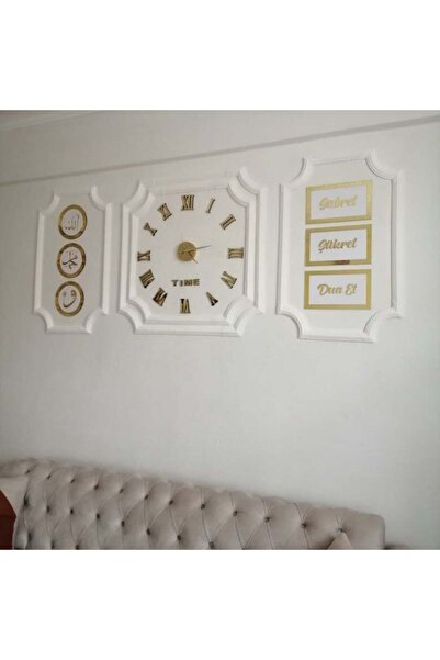 EHA LAZER SAAT+6 LI TABLO BİRLİKTE DUVAR DEKORU