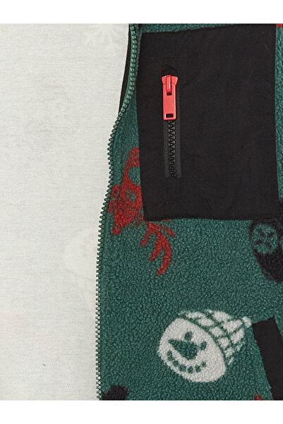 LC Waikiki Fleecová chlapecká mikina na zip se stojatým límečkem s dlouhým rukávem