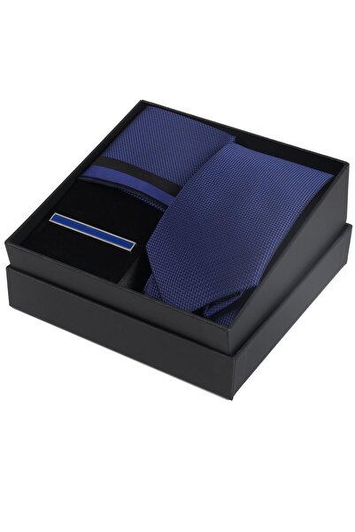Esgue Hand Made Saks Tie Handkerchief Tie Clip Boxed Gift Set