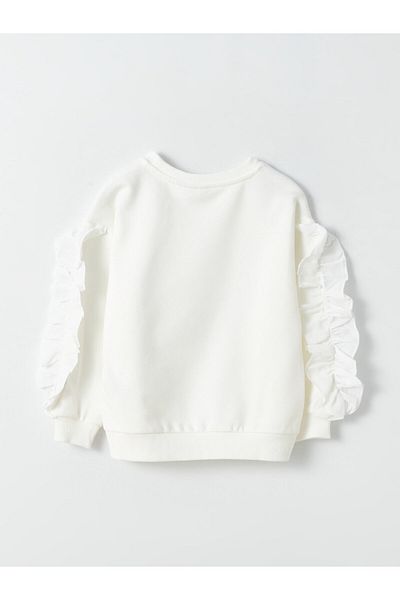 LC Waikiki Dívčí mikina s dlouhým rukávem s potiskem Elsa Crew Neck