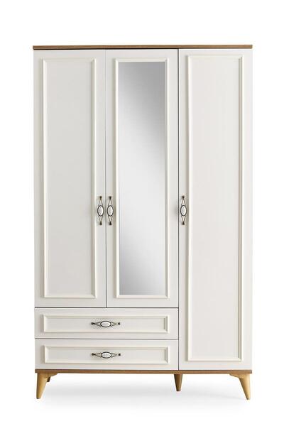 Erezogulları Mobilya Irmak 3 Kapılı 2 Çekmeceli Gardrop Elbise Dolabı 120x48x...