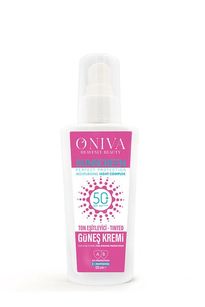 oniva Tinted Sunscreen - High Protection, Anti-Blemish and Skin Tone Equalizer, SPF 50+ 125ml