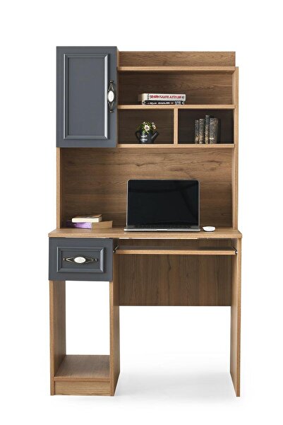 Erezogulları Mobilya Irmak Çekmeceli Kitaplıklı Çalışma Masası 90x60x167cm