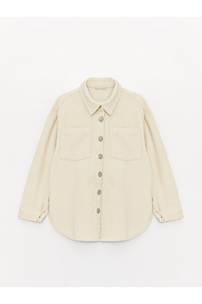 LC Waikiki Basic μακρυμάνικο βελούδινο πουκάμισο για κορίτσι