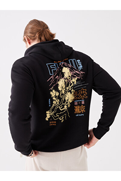 LC Waikiki Uzun Kollu Baskılı Erkek Hoodie