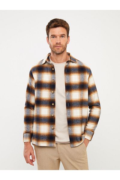LC Waikiki Long Sleeve Plaid Men's Shirt - Comfortable Fit