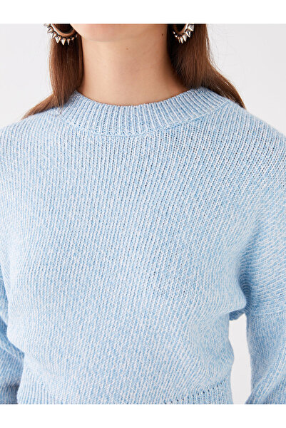 LC Waikiki Pulover de damă din tricotaj - decolteu, mânecă lungă solidă