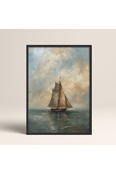 HOMEPACK Pictură unică înrămată Seria barca cu pânze Pictură clasică poster T...