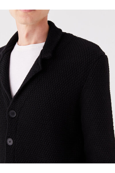 LC Waikiki Standard Mold Jacket Collar Men's Knitwear Cardigan